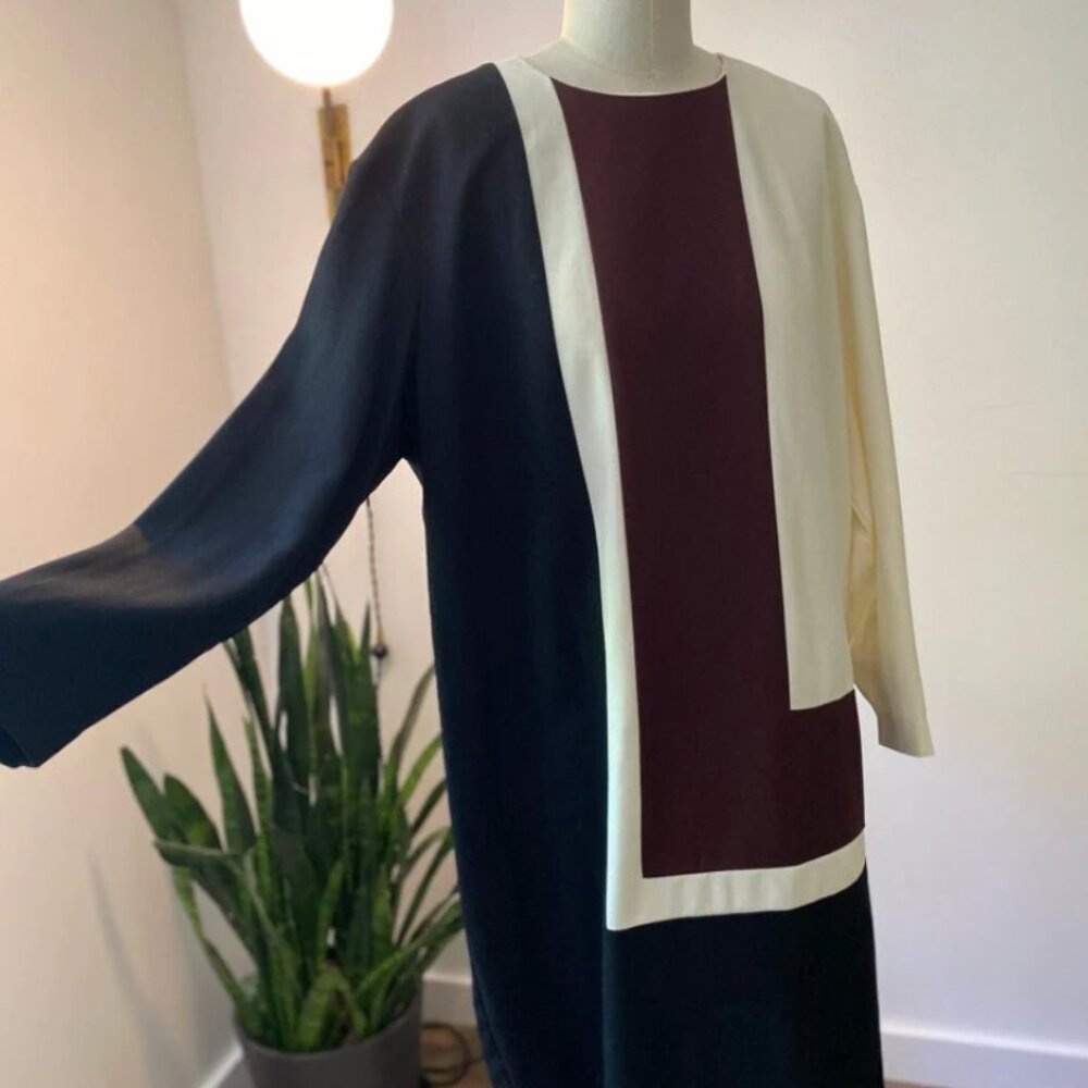 Color Block vintage 1990's chic shift Dress